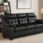 Finley Upholstered Padded Arm Tufted Sofa Black
