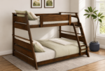 Hampton Twin over Full Wooden Bunk Bed White & Dark Brown