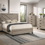 Oakdale Wooden Panel Bedroom Set Oak