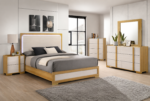 Hyland LED Headboard Bedroom Set Oak