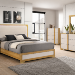 Hyland LED Headboard Bedroom Set Oak