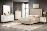 Lucia Wingback Bedroom Set Beige & White - Grey & Black