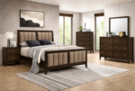 Wilkes Upholstered Bedroom Set Dark Brown