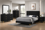 Kendall Upholstered Bedroom Set White and Black