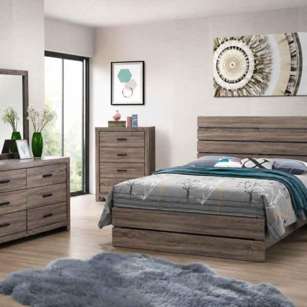 Brantford Wooden Bedroom Set Barrel Oak & Coastal White