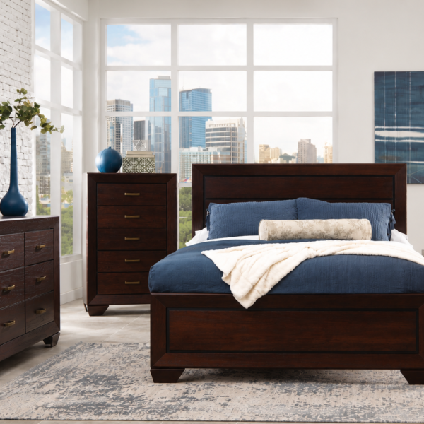 Kauffman Wooden Bedroom Set Dark Brown & Light Brown