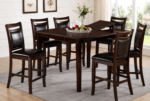 Louise 7-Pcs Dining Set Color Dark Brown