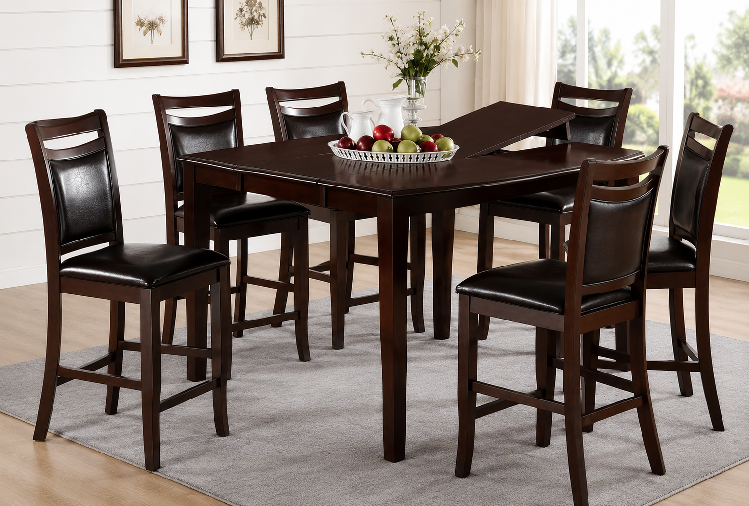 ChatGPT Image Jul 10, 2026, 12_11_59 AM Louise 7-Pcs Dining Set Color Dark Brown - Image 1