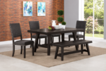 Arizona 6-Pieces Dining Set (Bench + 4Chairs + Table)
