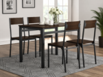 Lana 5-piece Rectangular Dining Set Dark Brown and Black