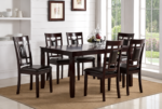 Updated Wooden 7-pcs Dining Dark Brown