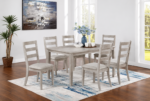 Victor 7-Pieces Wooden dining Set Light Grey