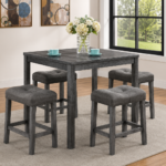 Lucian Counter Dining Set Brown Creamy & Gray