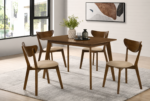 Kersey 5-piece Rectangular Dining Table Set Chestnut