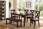 Atlas 6 Pieces Dining Set (Bench + 4Chairs + Table)
