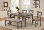 Alpha Wooden Dining Table Grey & White With Grey