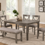 Alpha Wooden Dining Table Grey & White With Grey