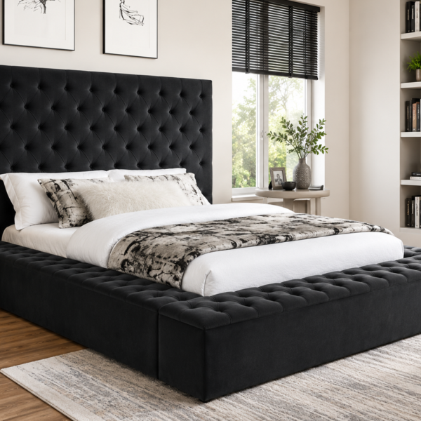 Elegante King Upholstered Platform Bed with Storage (154243/154244/154241/154242)