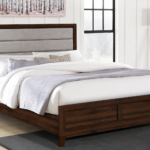 Welsley 50-inch Upholstered Bed Walnut