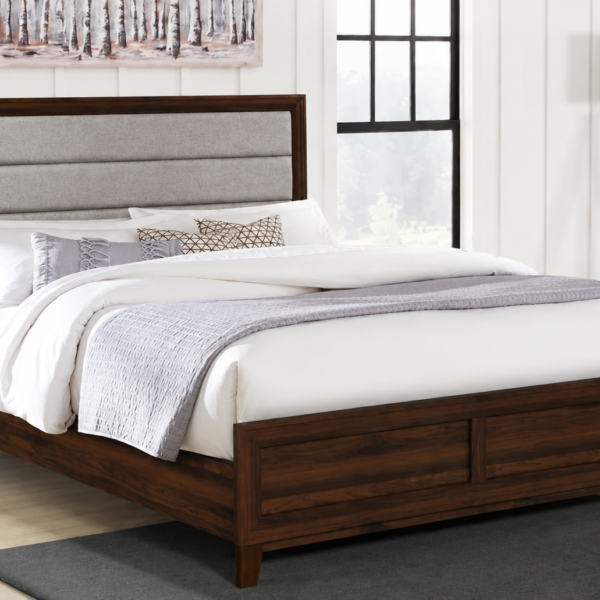 Welsley 50-inch Upholstered Bed Walnut
