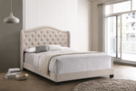 Sonoma Upholstered Wingback Bed Beige & Grey