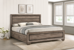 Kauffman Wood Storage Panel Bed Washed Taupe & Dark Cocoa