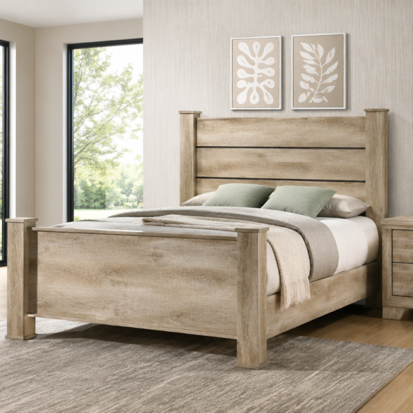Oakglen 55-inch Panel Bed Weathered Oak