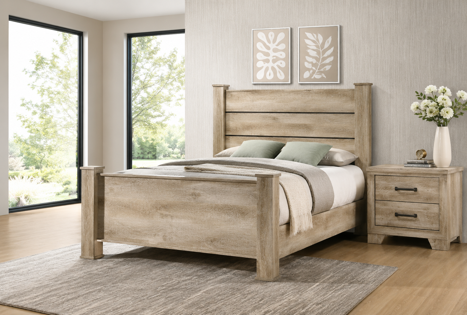 ChatGPT Image Jul 7, 2026, 04_05_15 AM Oakglen 55-inch Panel Bed Weathered Oak - Image 1