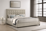 Medley Genuine Leather Platform Bed Black & Tan