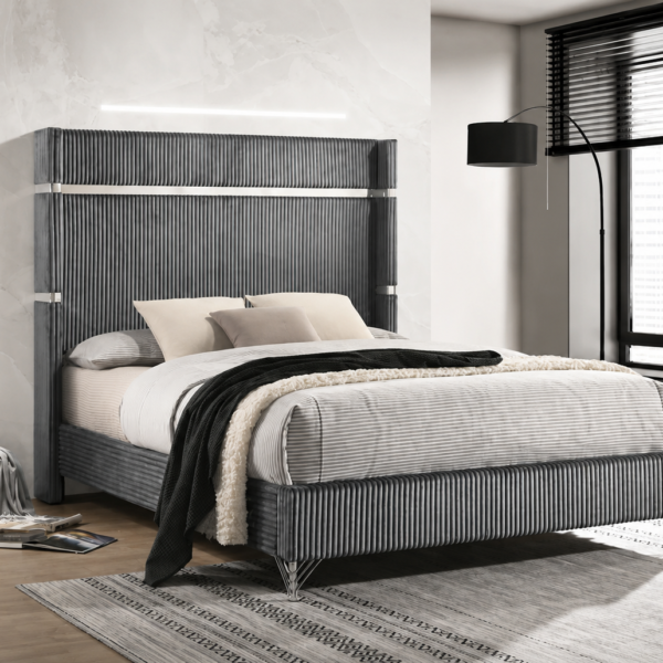 Lucia 61-inch Upholstered Wingback Bed