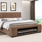 Senna Upholstered Audio Flame Visualizer Bed Brown