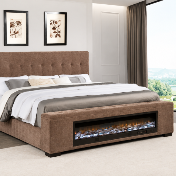 Senna Upholstered Audio Flame Visualizer Bed Brown