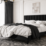 Elisa Velvet Upholstered Bed Black