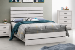 Brantford Wood Panel Bed Coastal White & Barrel Oak