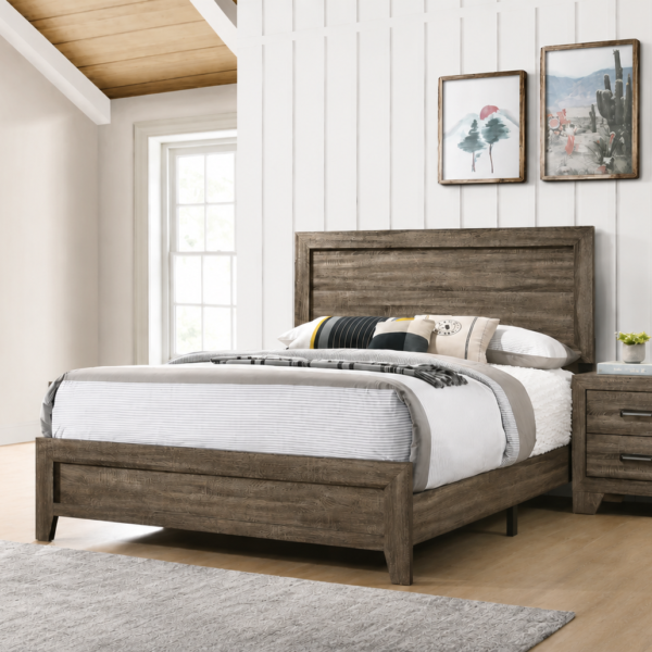 Rio Wooden Panel Bed Frame Brown