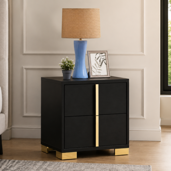 Marceline 2-drawer Nightstand Black