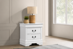 Louis Philippe 2-drawer Nightstand Bedside Table White