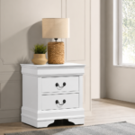 Louis Philippe 2-drawer Nightstand Bedside Table White