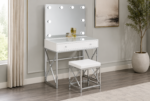 Eliza Vanity Set with Lighting & Stool White and Chrome