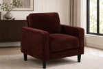 Ruth Fabric Upholstered Track Arm Accent Chair Rust