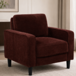 Ruth Fabric Upholstered Track Arm Accent Chair Rust
