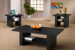 Rodez 3-piece Engineered Wood Coffee Table Set Black Oak