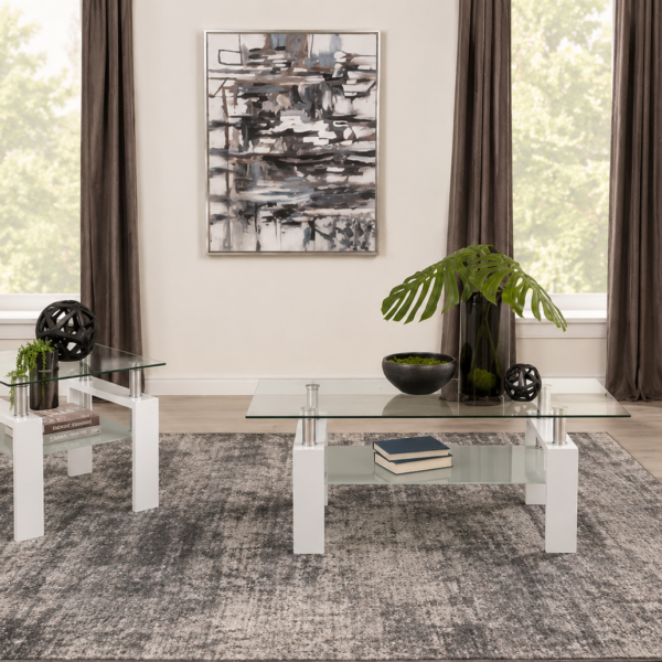 Dyer 2-piece Rectangular Coffee and End Table Set White