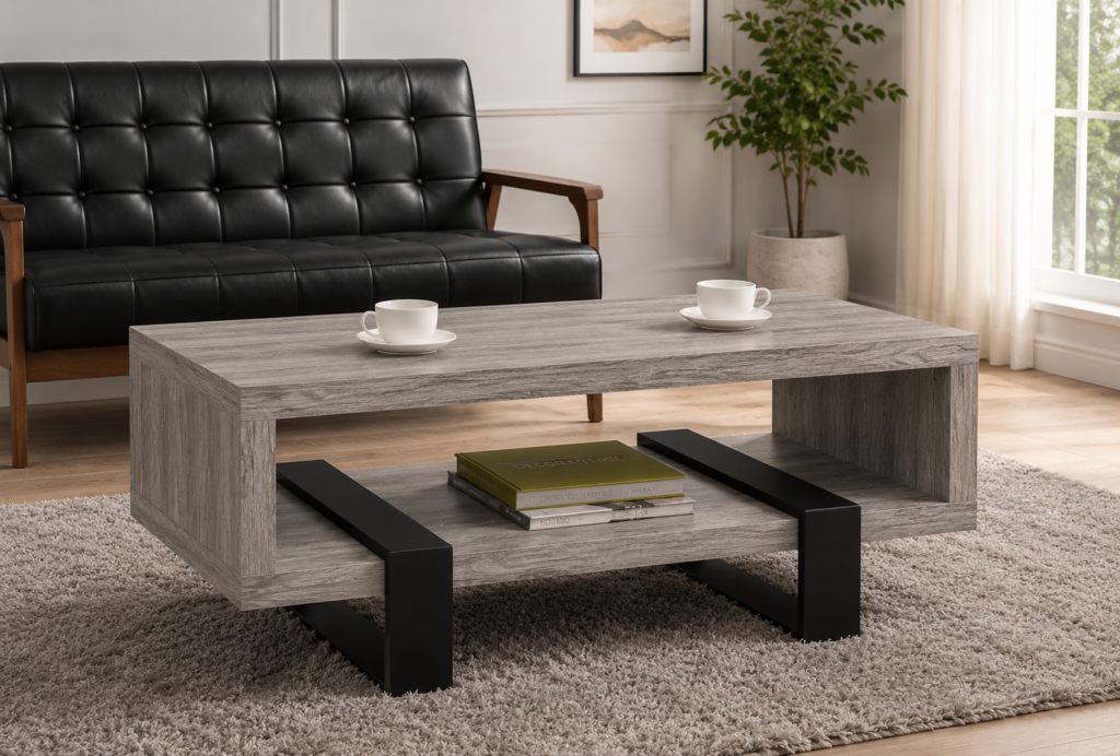 Dinard Engineered Wood Coffee Table Grey Driftwood