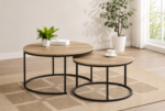 Lainey 2-piece Round Nesting Coffee Table Oak