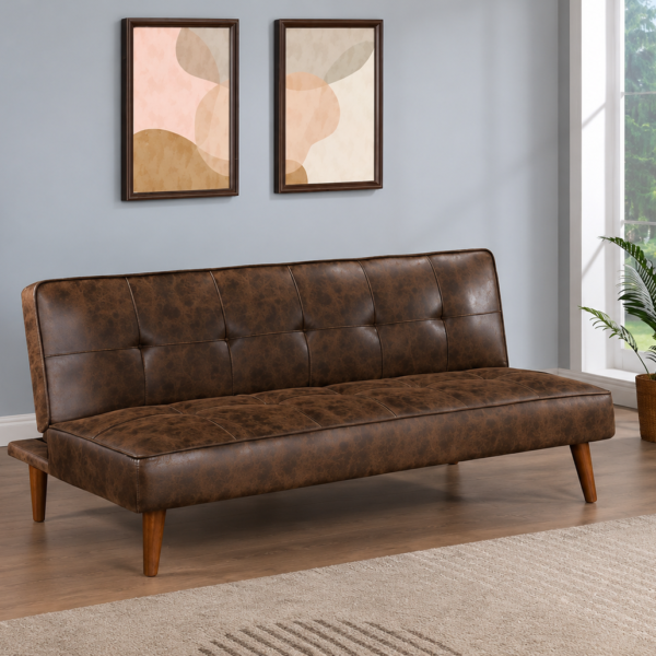 Jenson Upholstered Tufted Convertible Sofa Bed Dark Brown