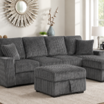 Cozy Jumbo Cord Lounge Sleeper Sectional