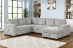 Divine Sectional – Modern Grey Fabric Sofa
