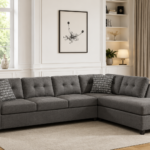 Stonenesse Upholstered Sectional Chaise Sofa Grey