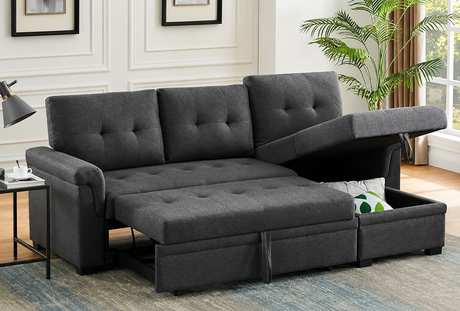 ChatGPT Image Jul 8, 2026, 11_33_52 PM Lucca Linen Dark Gray Reversible Sleeper Sectional - Image 1